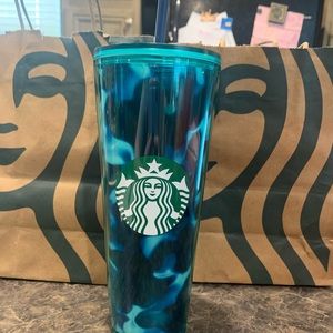 Starbucks tortoise shell teal tumbler